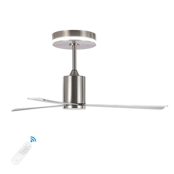 Levi 52" 1-Light Contemporary Minimalist 6-Speed Iron Height Adjustable Integrated LED Ceiling Fan with Remote - JONATHAN Y